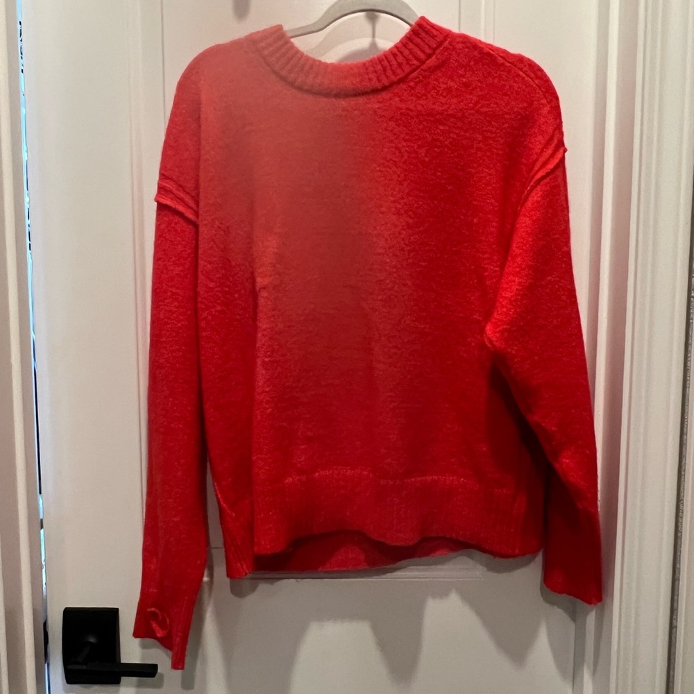 American Eagle Red Sweater with Heart Sleeve Detail size small